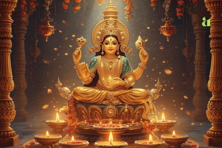 दीपक और पुष्पों के साथ अक्षय तृतीया का आध्यात्मिक चित्र – Aarohi Stories ब्लॉग