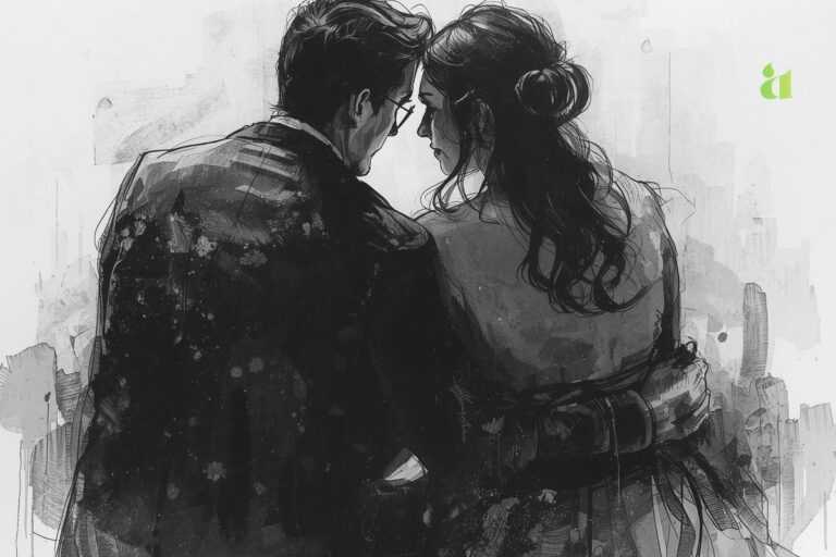 A married couple sitting together quietly, sharing emotional connection and understanding – Aarohi Blog