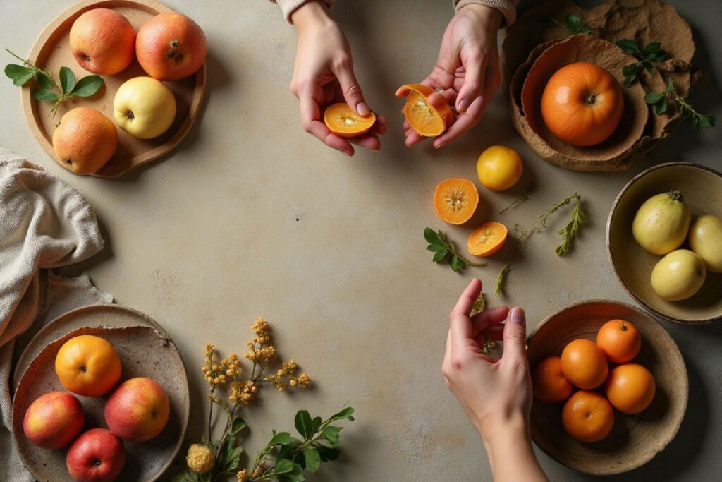 Conscious eating with seasonal food and mindful nourishment practices