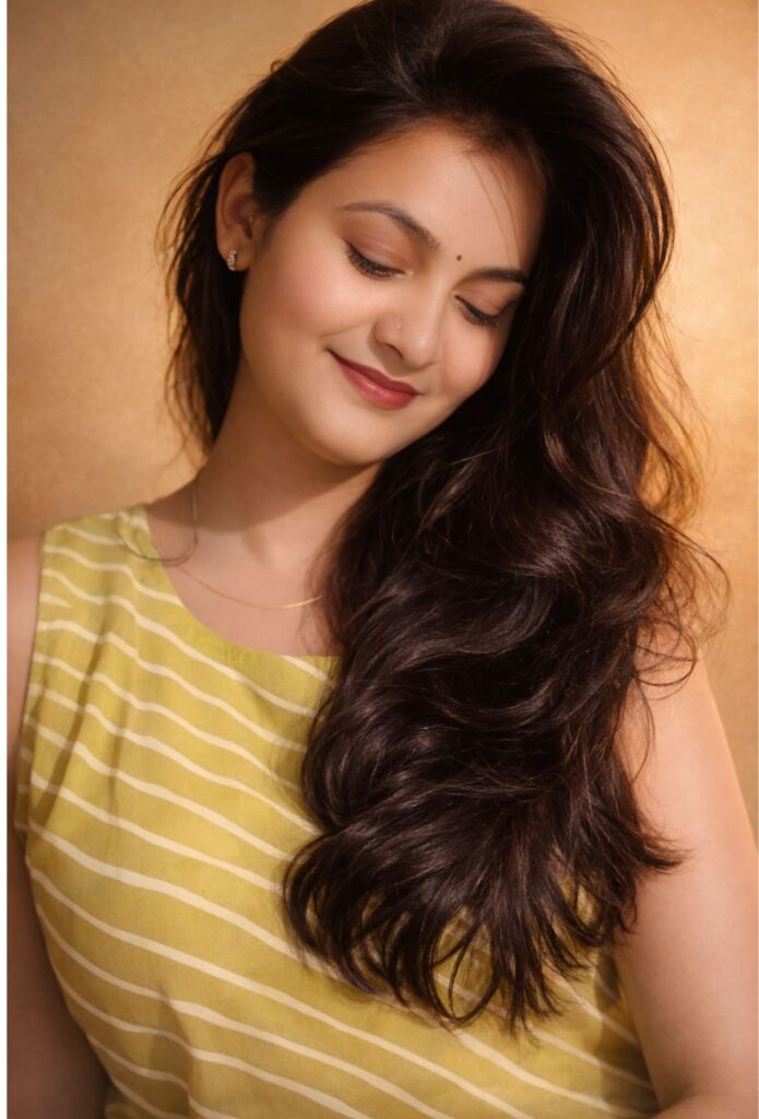 A calm portrait reflecting mindful living, warmth, and quiet self-reflection