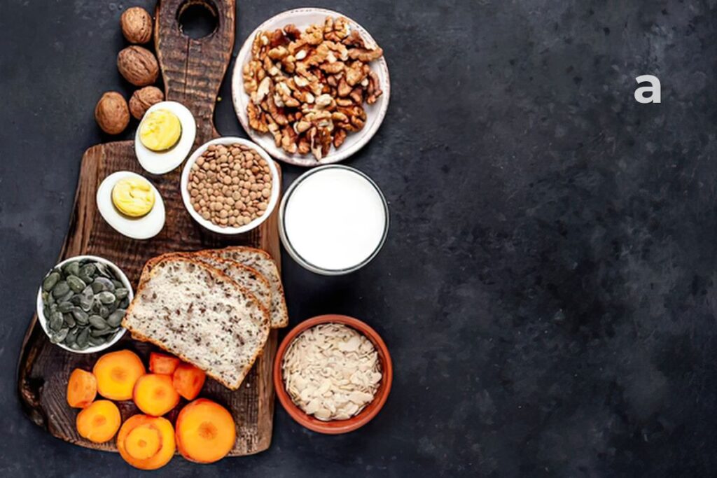 Vitamin D-rich foods including salmon trout sardines eggs mushrooms fortified milk yogurt and cereals