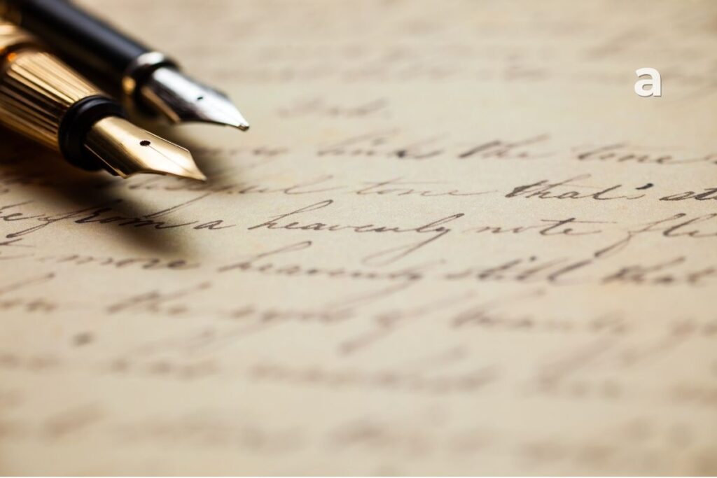Old handwritten letter left for the librarian
